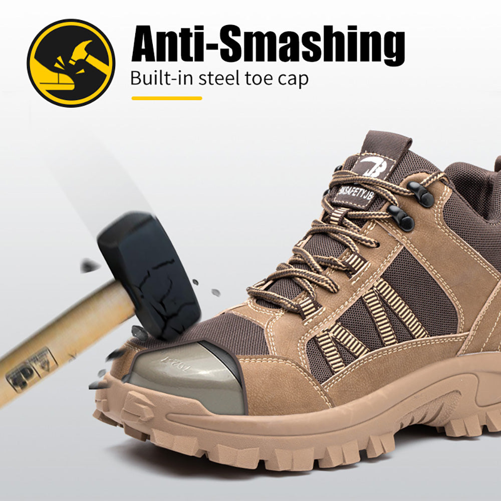 Men's Anti-smashing and Anti-piercing High-top Safety Protective Shoes Construction Site Workshop Work Shoes To Keep Warm