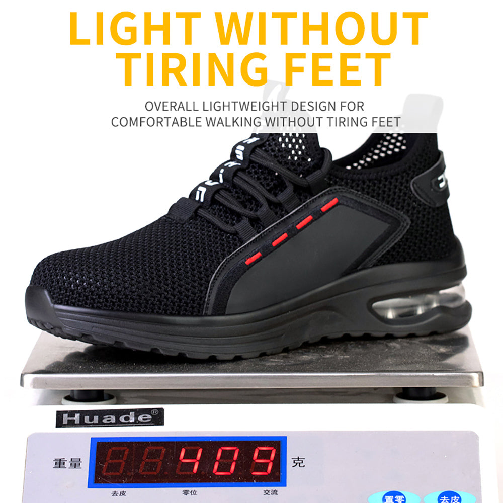 Mesh Flying Woven Breathable Sports Shoes Anti-smashing Anti-piercing Steel Toe Cap Safety Shoes Work Shoes