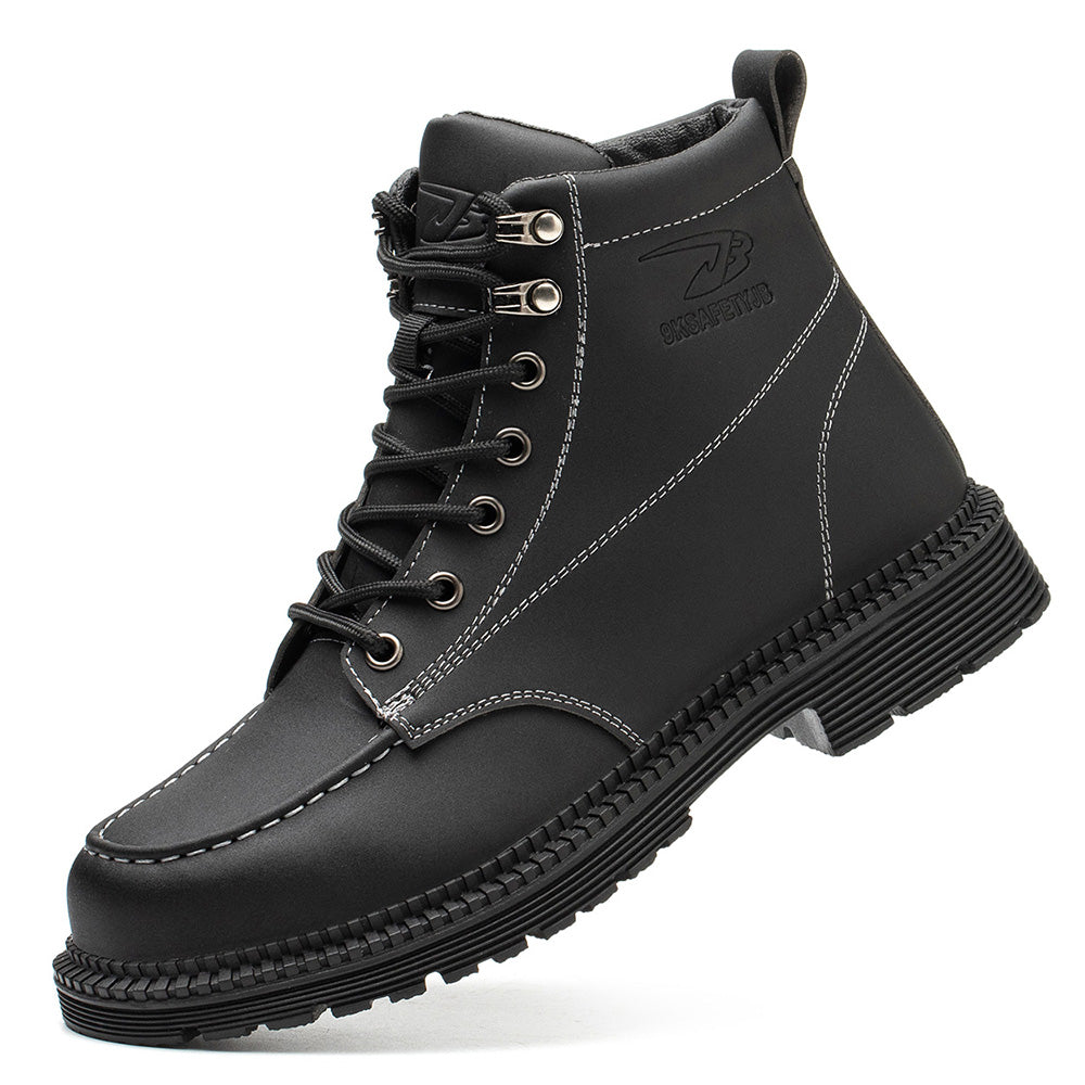 High-top Microfiber Leather Boots Kevlar Stab-proof Anti-smashing Safety Shoes Wear-resistant Non-slip Machinery Workshop Work Shoes