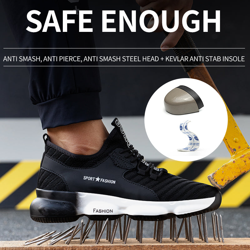 Men's Steel Toe Cap Anti-smashing Anti-piercing Safety Shoes Work Shoes Light Shock-absorbing Breathable Wear-resistant